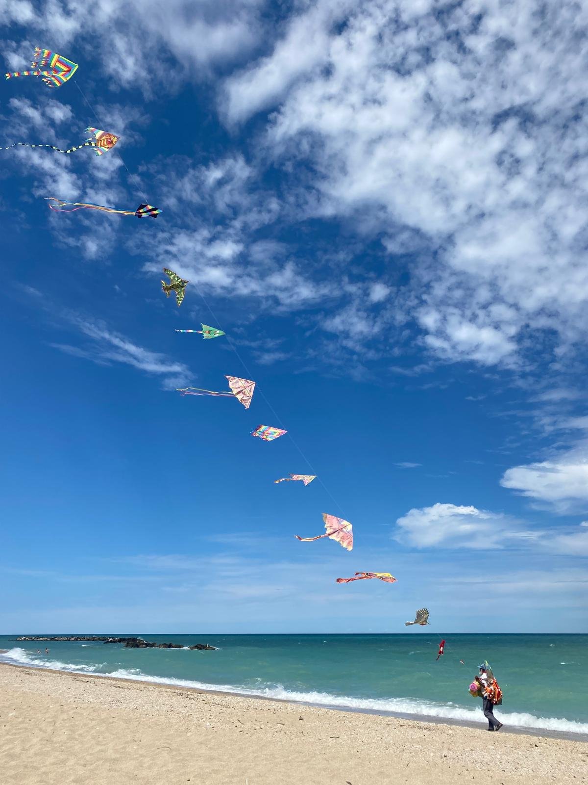 Strand aan de Adriatische kust bij Civitanova Marche